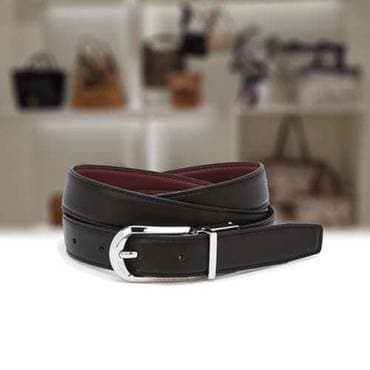 헤지스 블랙 컬러배색 소가죽 슬림 여성 벨트 HJBE5F400BK