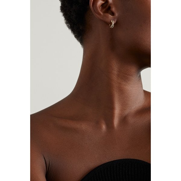 데이비드 율만 Crossover 18-karat Gold Diamond Hoop Earrings 골드 1647597291725760