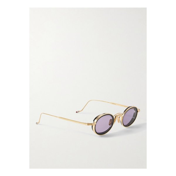 바르다 오벌 프레임 골드톤 아세테이트 선글라스 46376663162923466