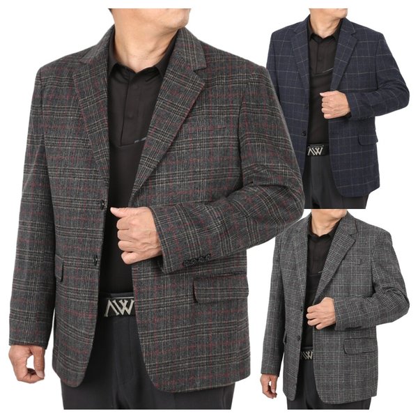 남자 겨울 고급 울 블랜디드 정장 콤비자켓 DA-COW-Q001-차콜