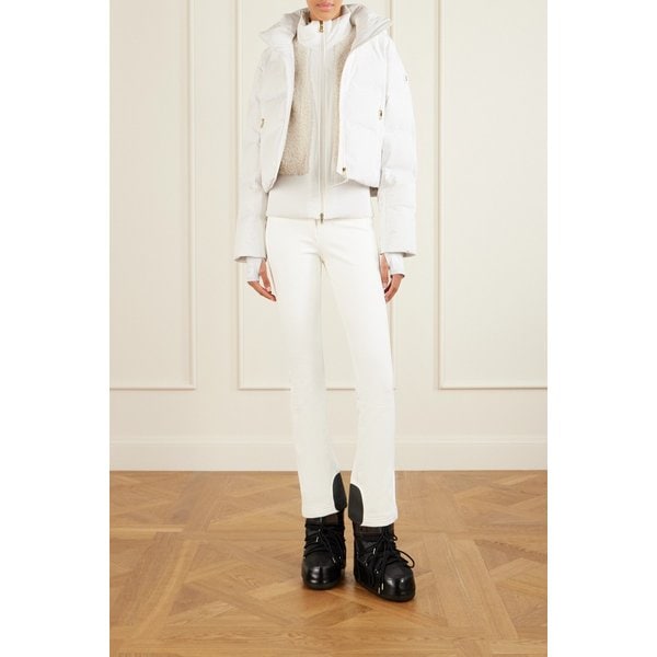 수리 컨버터블 후드 플리스 트림 패딩 퀼티드 다운 스키 재킷 46376663162955033