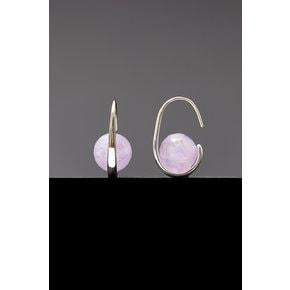 Lavendar Amethyst Oval Hoop Earrings