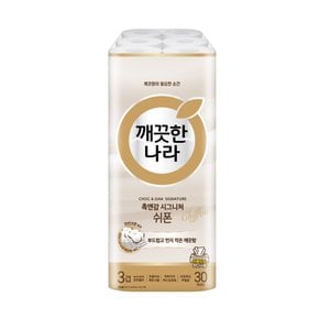 깨끗한나라 촉앤감 시그니처 쉬폰 화장지 3겹 27M 30롤