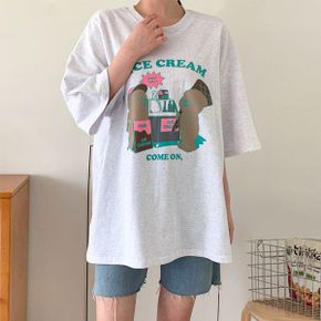 아이스크림 박시핏 반팔 티셔츠_P363637503