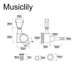 Musiclily Pro L3R3 18:1 Locking Tuners LP SG 기어비 기타 잠금식 페그 키스톤 버튼 레스폴