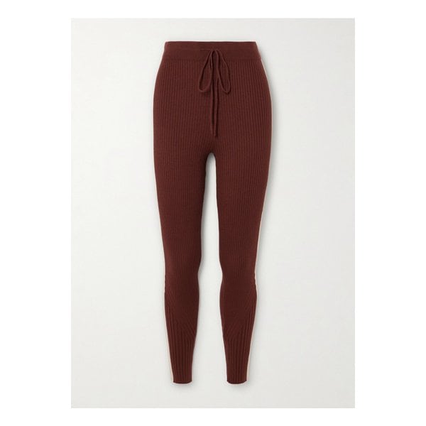 발리 에이든 골지 니트 레깅스 버건디 1647597350222827