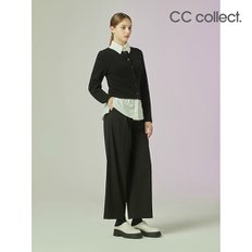 (SET-UP) 벨티드 맞턱 와이드 팬츠 BK_C233MSA203