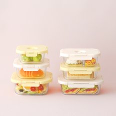 [SET]모노테일 세보리 내열 유리 진공밀폐용기 6종 세트