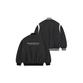 SP REVERSIBLE VARSITY QUILTING JACKET-BLACK