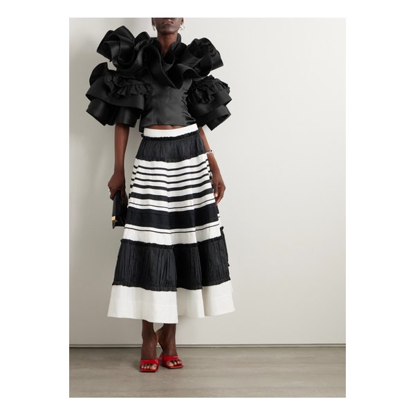 크리스토퍼 존 로저스 러플 실크 태피터 탑 블랙 1647597335742872