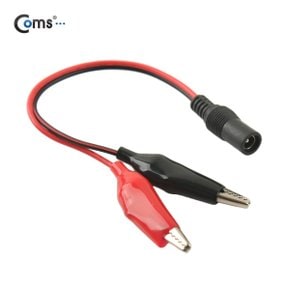 DC 전원 변환 케이블 5.5/2.1 F 악어클립 2선 Red/Black 30cm