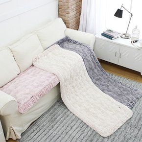 데일리 스판 극세사 쇼파방석 65x240 그레이