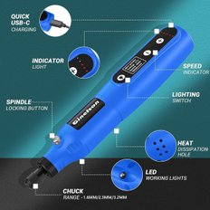 지넬슨 무선 로터리 툴 2000mAh 배터리 팩 70개 액세서리가 포함된 5단 및 USB-C 충전 툴 키트 샌딩 연마