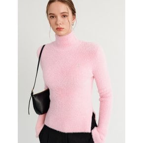 리지 슬릿 터틀넥 니트 탑_핑크 / LIZY SLIT TURTLENECK KNIT TOP_PINK