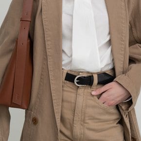Around belt Black with Silver buckle 로서울 벨트