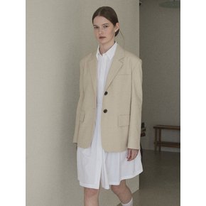 Linen semi over-fit jacket_Beige