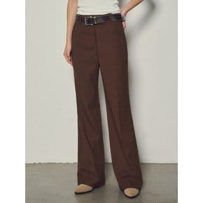 Wool Blend No Tuck Boots Cut Slacks_CTB528(Brown)