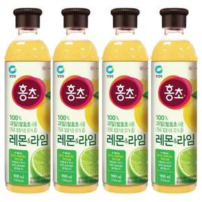 홍초 대상 청정원 홍초 레몬라임 900mlx4개