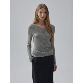 HENLY-NECK DOUBLE T-SHIRT (ash gray)