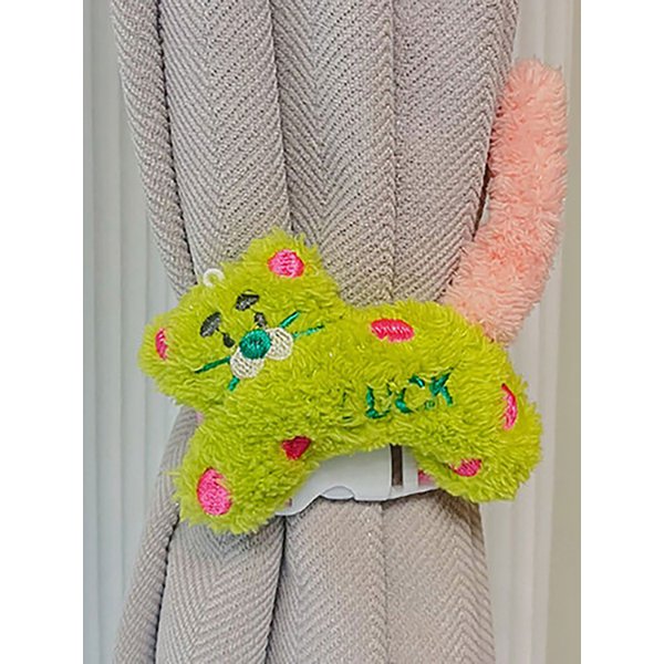 색동 고양이 커튼 홀더 스트랩 커튼묶기