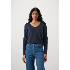 5115333 Marc OPolo DENIM LONGSLEEV V-NECK - Long sleeved top scandinavian blue