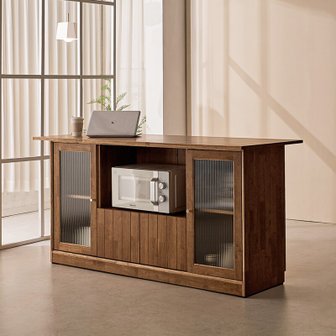 블리스데코 헨지 고무나무 1600 모루유리 아일랜드 렌지대 수납 홈바 DLA168-C (착불)