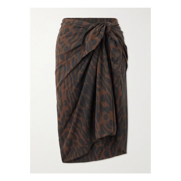 레오파드 프린트 코튼 파레오 브라운 46376663162862577