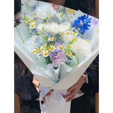 MZ선물 기념일선물 여자친구선물 생화 꽃다발 썸머 블루꽃다발 기념일 부모님선물  축하선물
