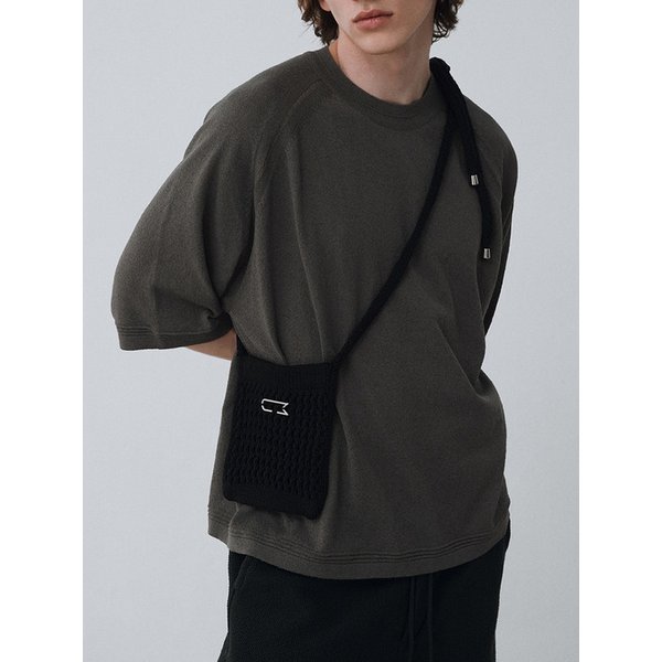 Paper yarn crochet mini bag_Black