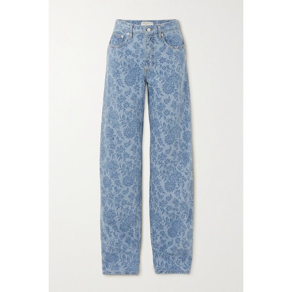 플로럴 프린트 와이드 진 라이트 데님 1647597288643410