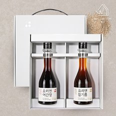 프리미엄 조미료 선물세트 1호(참기름250ml,어간장250ml)(+박스,손잡이)