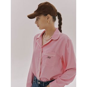 Opend Collar Corduroy Shirt (PINK)