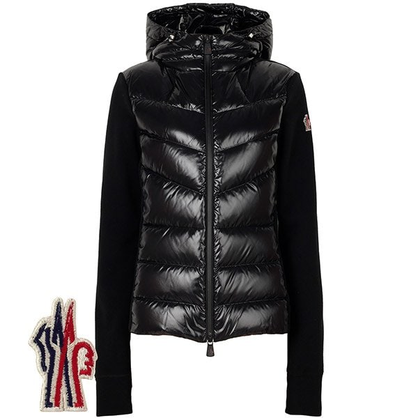 [부산점] 몽클레어 25FW 블랙 그레노블 로고패치 후드 구스 다운 자켓 8G00018 80093 999