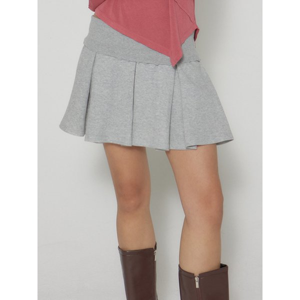 JANE FOLDING INVERTED PLEATS SKIRT - GREY
