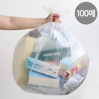 네이쳐리빙 재활용 쓰레기 분리수거 배접 비닐봉투100매(80L).