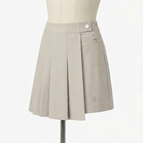 여성 언발란스 플리츠 쇼츠 Beige EVR DR12WFSP11 BEGG