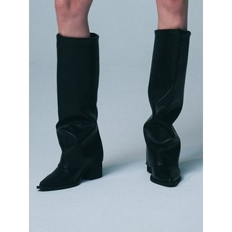 솔트앤초콜릿 스틸레토 링클 커버 롱부츠 412448007 (7cm/2colors)