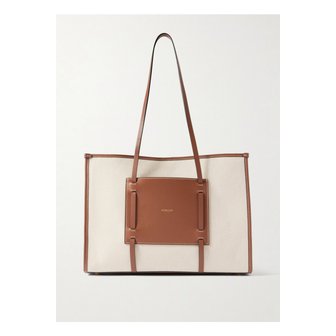 DEMELLIER 드멜리어 더 카프리 가죽 트리밍 캔버스 토트 베이지 1647597357778877