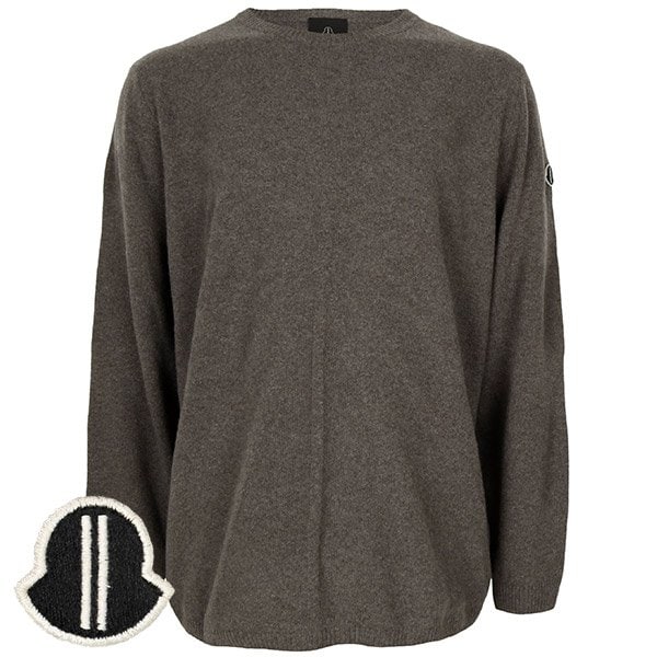 [부산점] 몽클레어X릭오웬스 브라운 울 캐시미어 점보라운드넥 스웨터 9C00002 M4281 25X