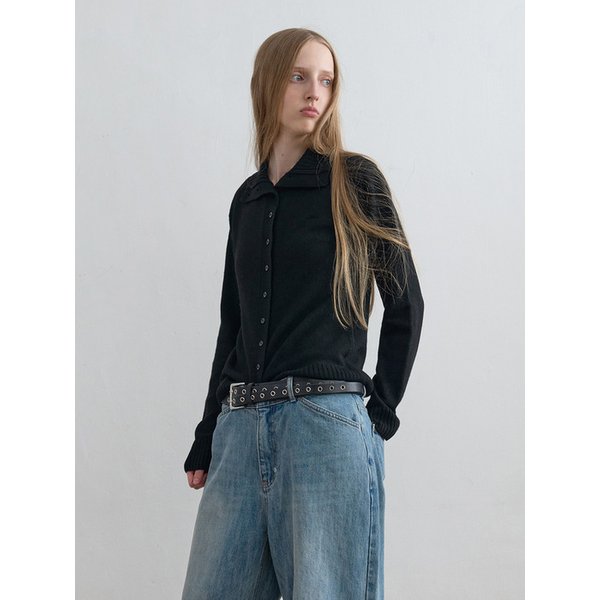 Cashmere High-Neck Cardigan Black