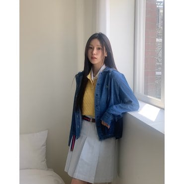 헤지스레이디스 [25SS][HSSH-5B203][데님] 후드 아우터형 셔츠 블루