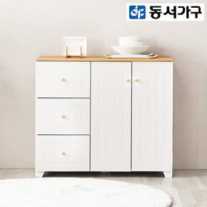 [최대 40% 추가할인] [동서가구] 해리2 1000 주방 양문 다용도 서랍장 DF921991