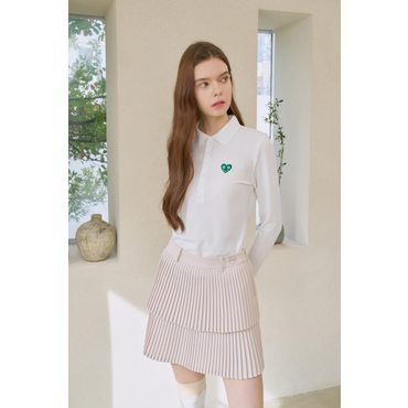 고엑스오 스마일하트 베이직 피케이 티셔츠 화이트