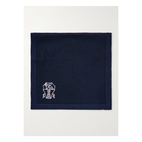 브루넬로쿠치넬리 로고 자수 니트 실크 포켓 스퀘어 46376663162856588
