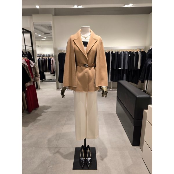 [파주점] 소프트 벨티드 케이프 숏 코트 JPAA0CTA12