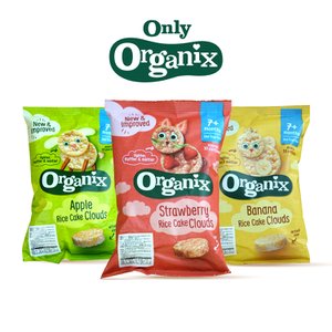 오가닉스 코리아 [정식판매처] 오가닉스 떡뻥 유기농 아기 간식 유아 쌀과자 3개
