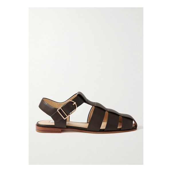 린 가죽 샌들 초콜릿 46376663162899274