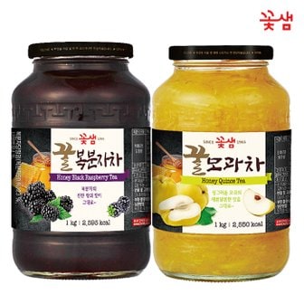  꽃샘 꿀 복분자차 1KG +꿀 모과차 1KG (과일청)