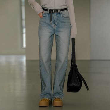 노운베러 Straight fit vintage washing denim pants_Blue