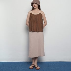 W327 rap long skirts beige